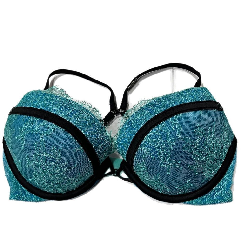 Victoria’s Secret Very Sexy Push up Padded lace bra turquoise 32D